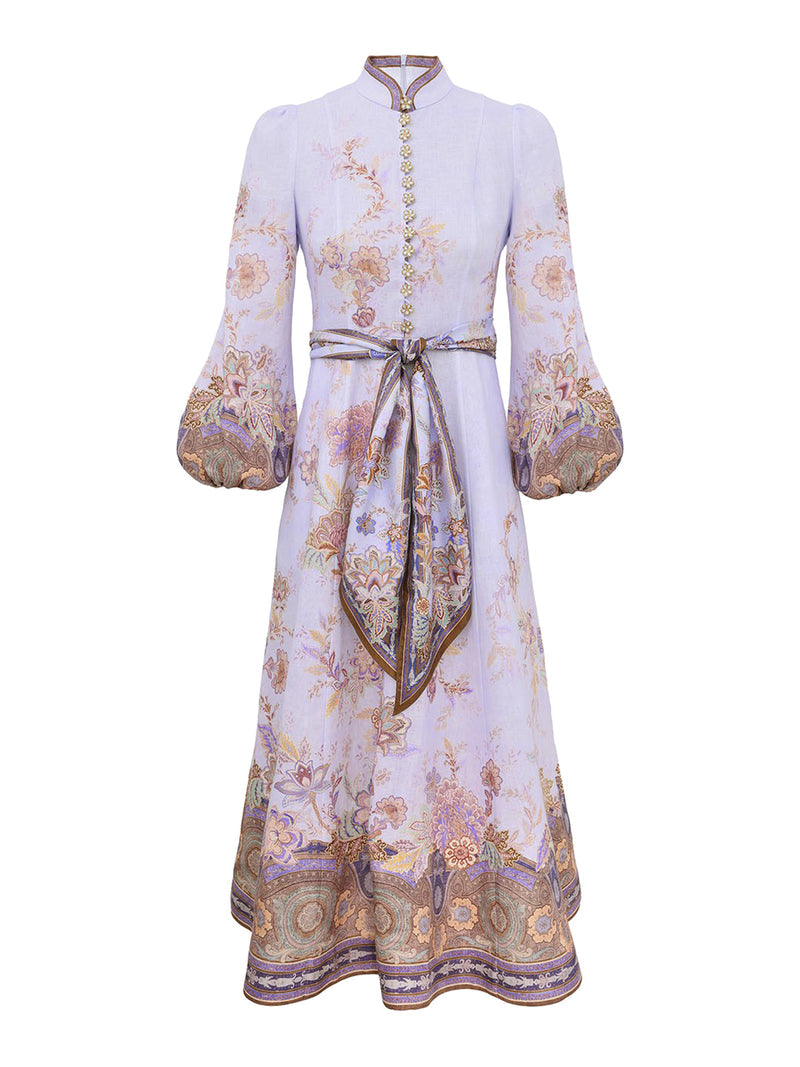 Zimmermann Women Midi Linen Dress With Buttons ZIMMERMANN
