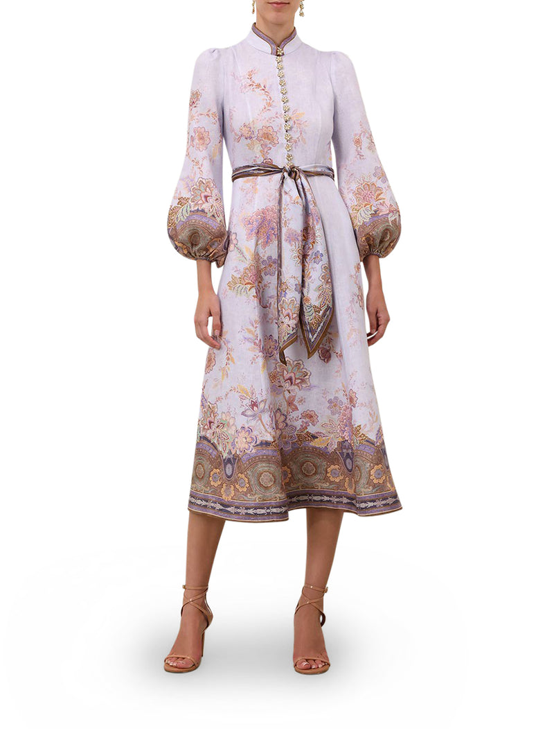 Zimmermann Women Midi Linen Dress With Buttons ZIMMERMANN
