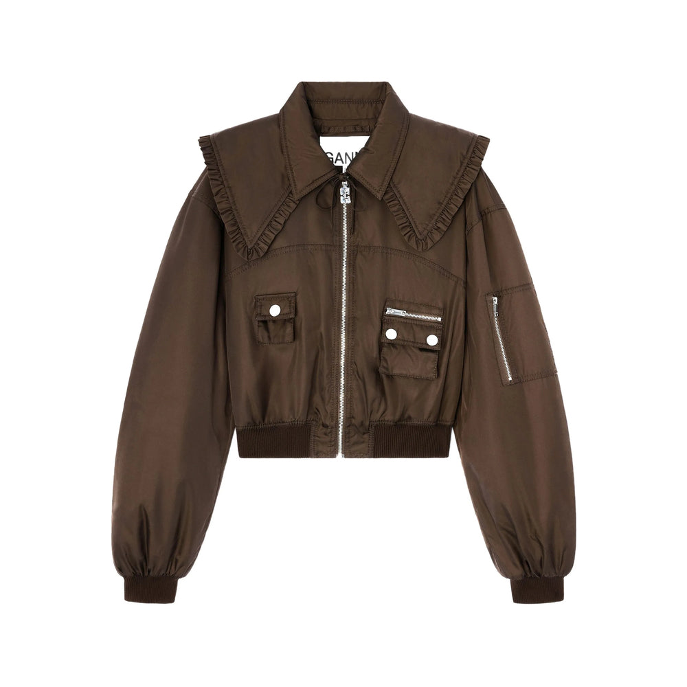 Ganni Brown Jackets - Bomber Jackets Women GANNI