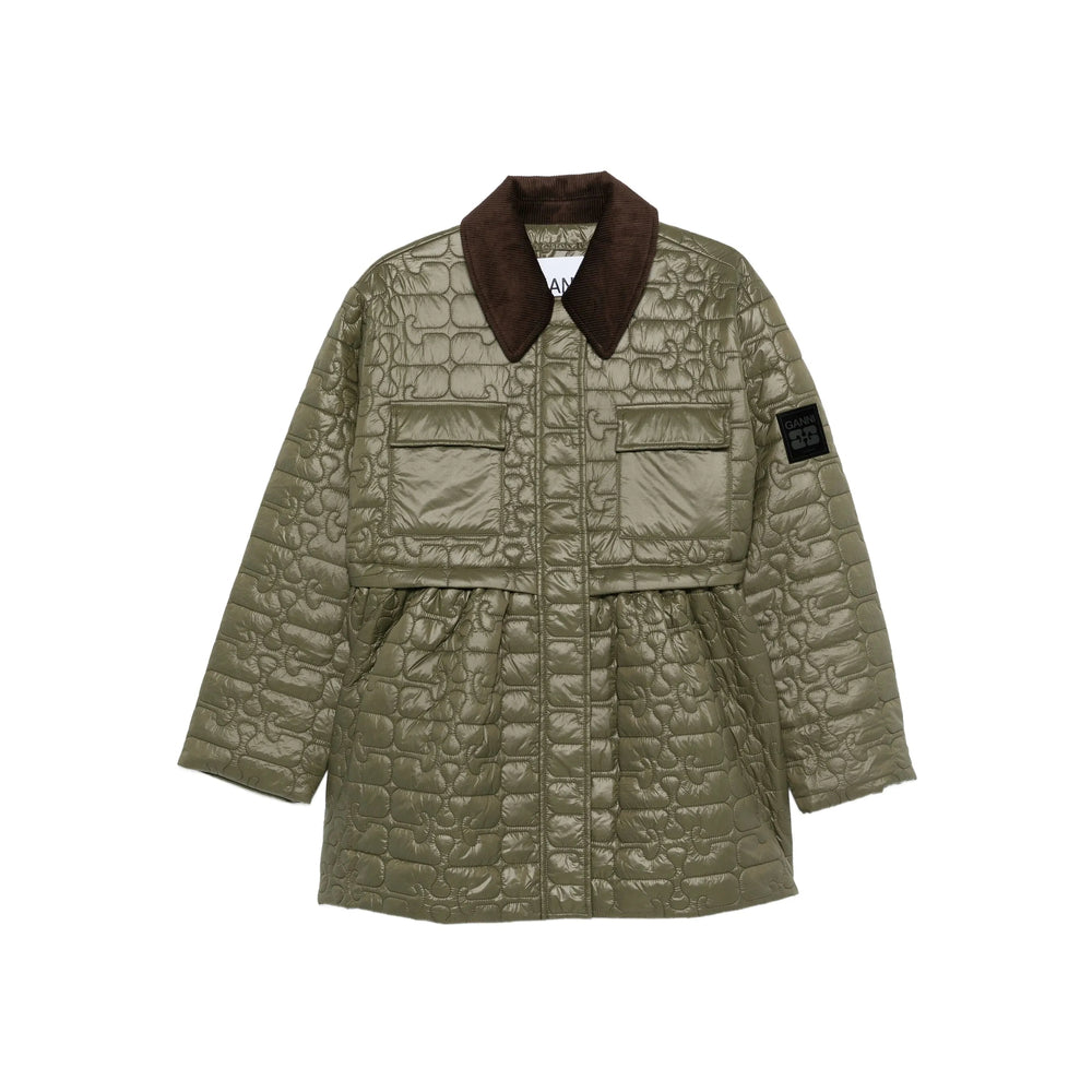Ganni Green Jackets - Puffer Jackets Women GANNI