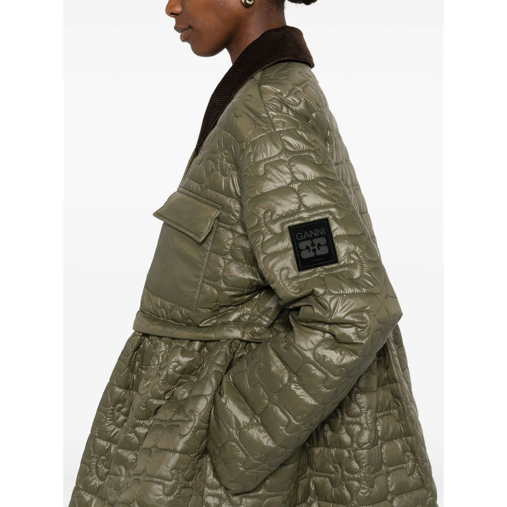 Ganni Green Jackets - Puffer Jackets Women GANNI