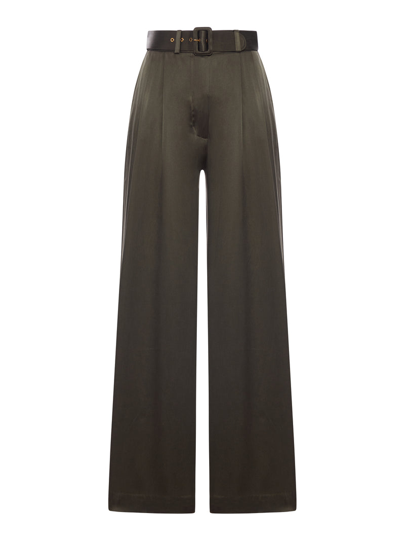 Zimmermann Women Wide Leg Trousers With Silk Belt And Darts ZIMMERMANN