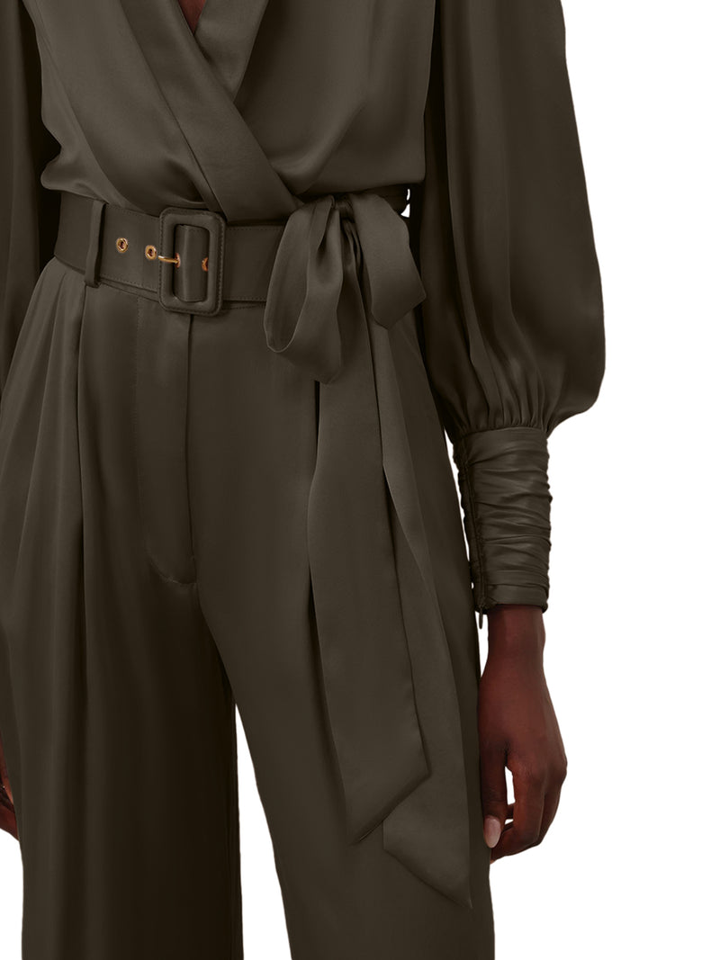 Zimmermann Women Wide Leg Trousers With Silk Belt And Darts ZIMMERMANN