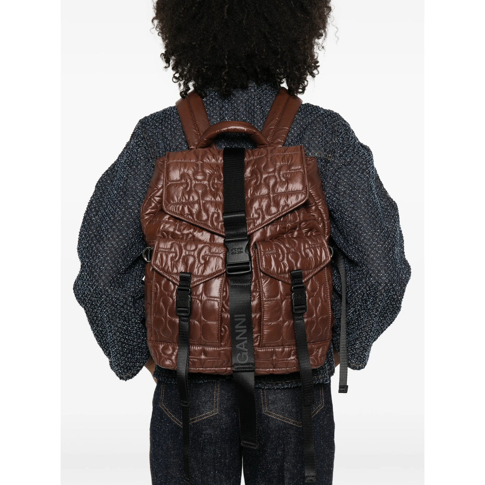 Ganni Brown Backpacks Women GANNI