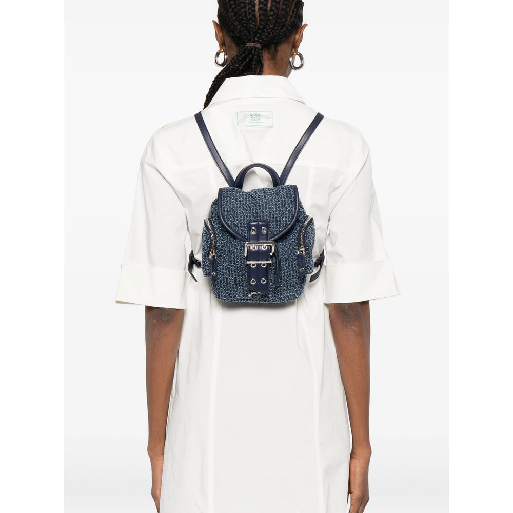 Ganni Blue Backpacks Women GANNI