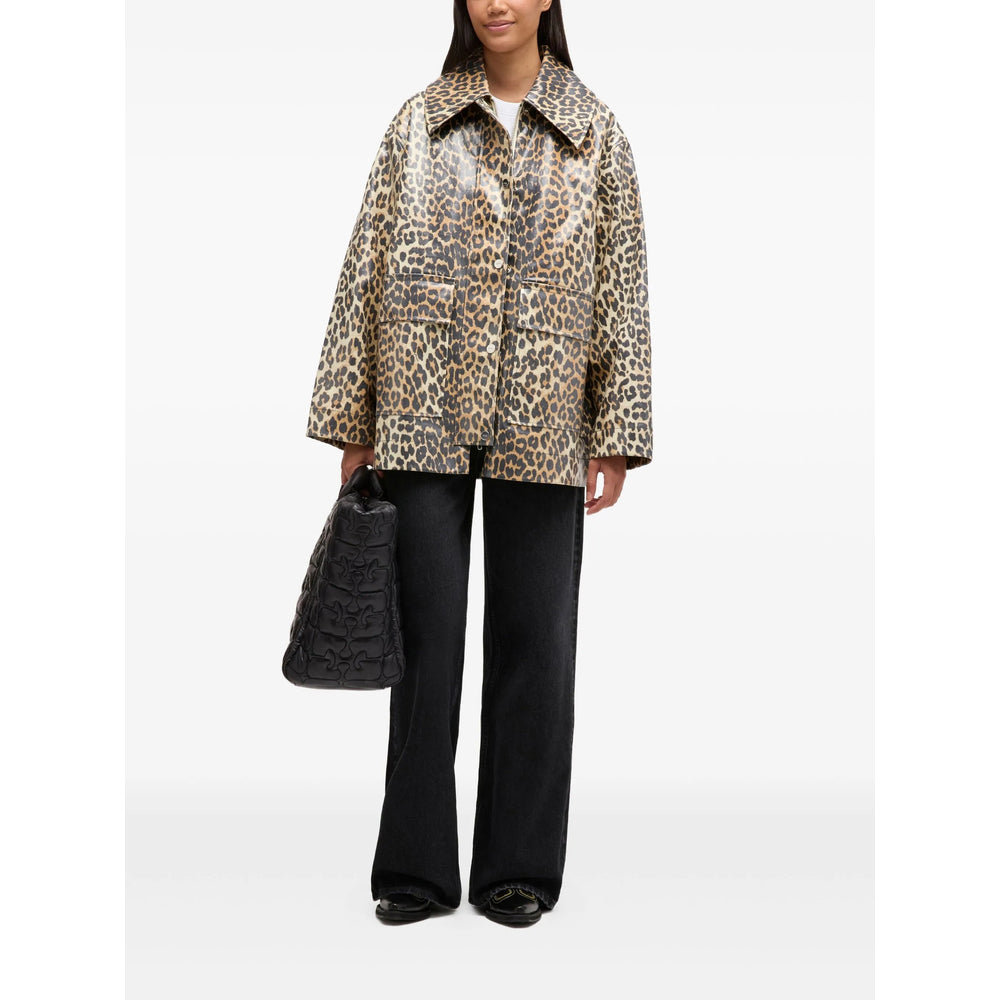 Ganni Brown Jackets - Oversized Jackets Women GANNI