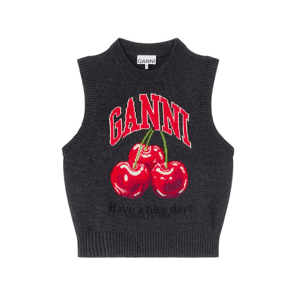 Ganni Grey Tops - Vests & Tank Tops Women GANNI