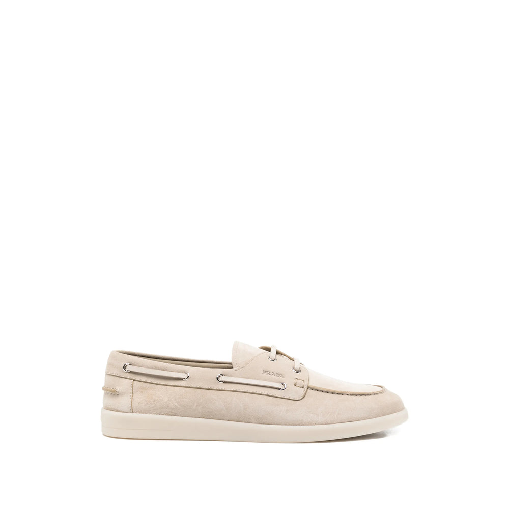 Prada Neutrals Boat Shoes Men PRADA