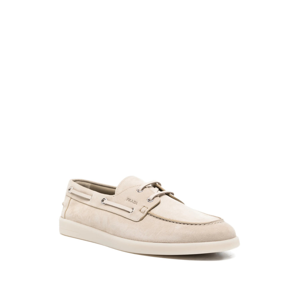 Prada Neutrals Boat Shoes Men PRADA