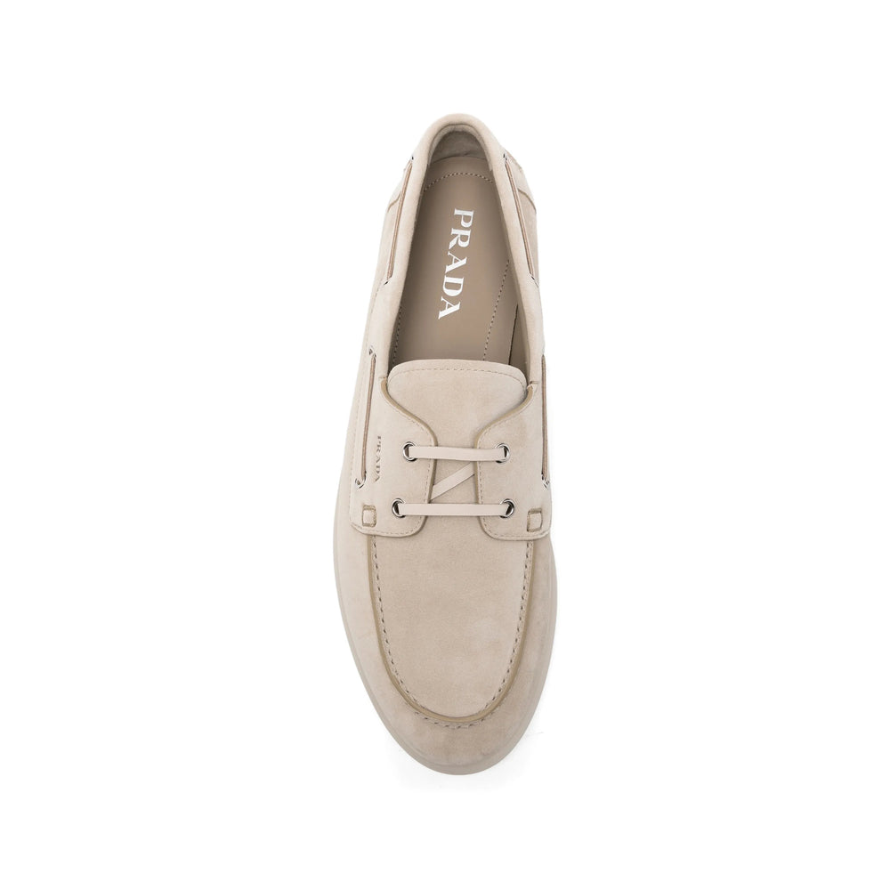 Prada Neutrals Boat Shoes Men PRADA