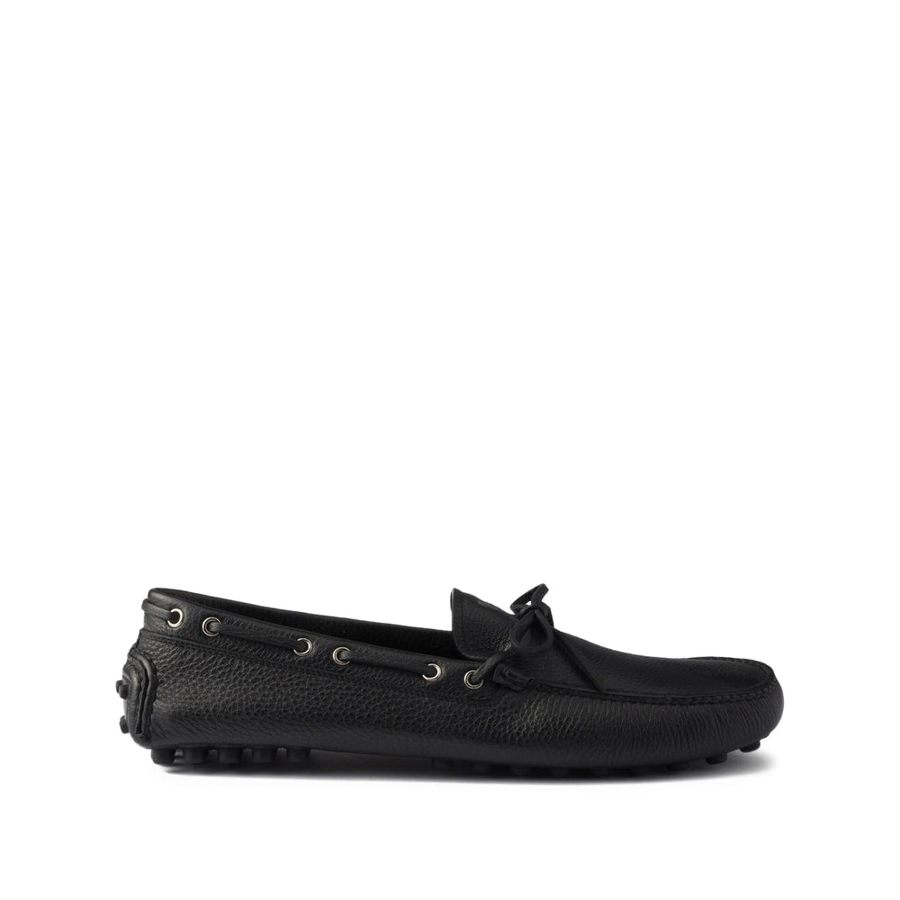 Prada Black Boat Shoes Men PRADA