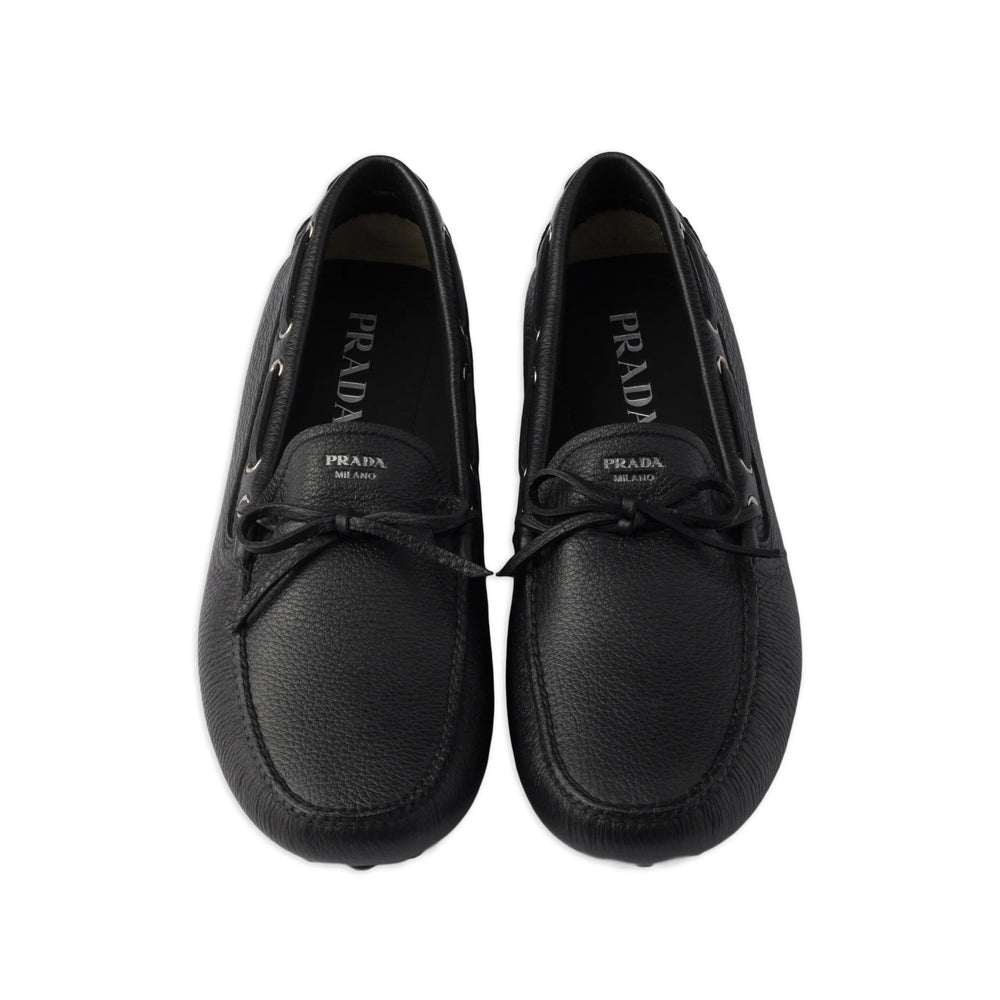 Prada Black Boat Shoes Men PRADA