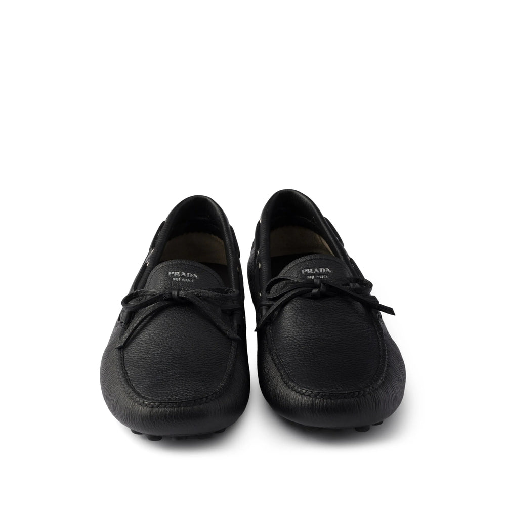Prada Black Boat Shoes Men PRADA