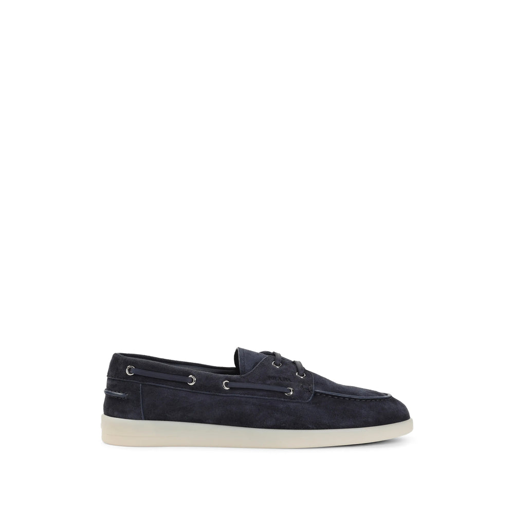 Prada Blue Boat Shoes Men PRADA