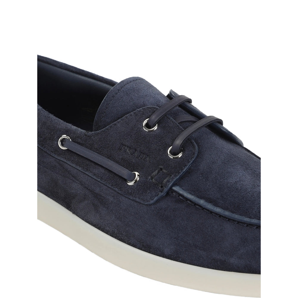 Prada Blue Boat Shoes Men PRADA