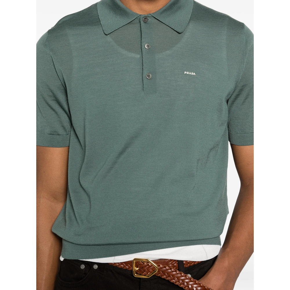Prada Green Polo Shirts Men PRADA
