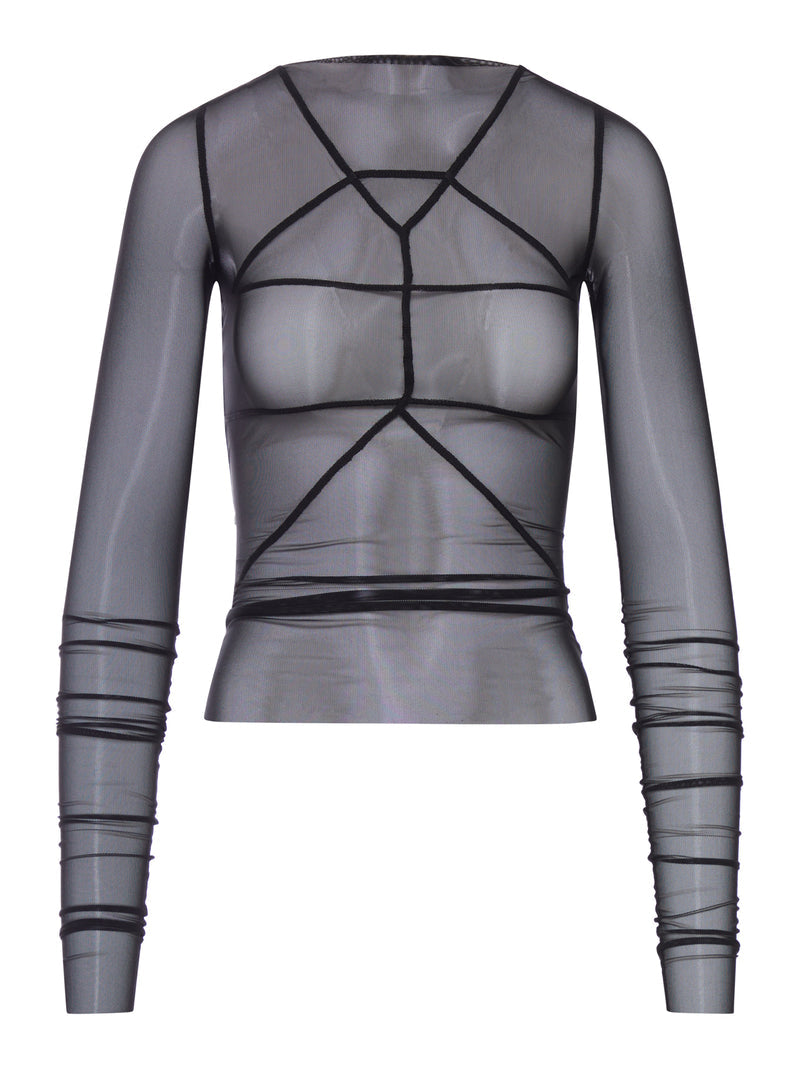 Rick Owens Women Temple T-Shirt In Transparent Tulle RICK OWENS