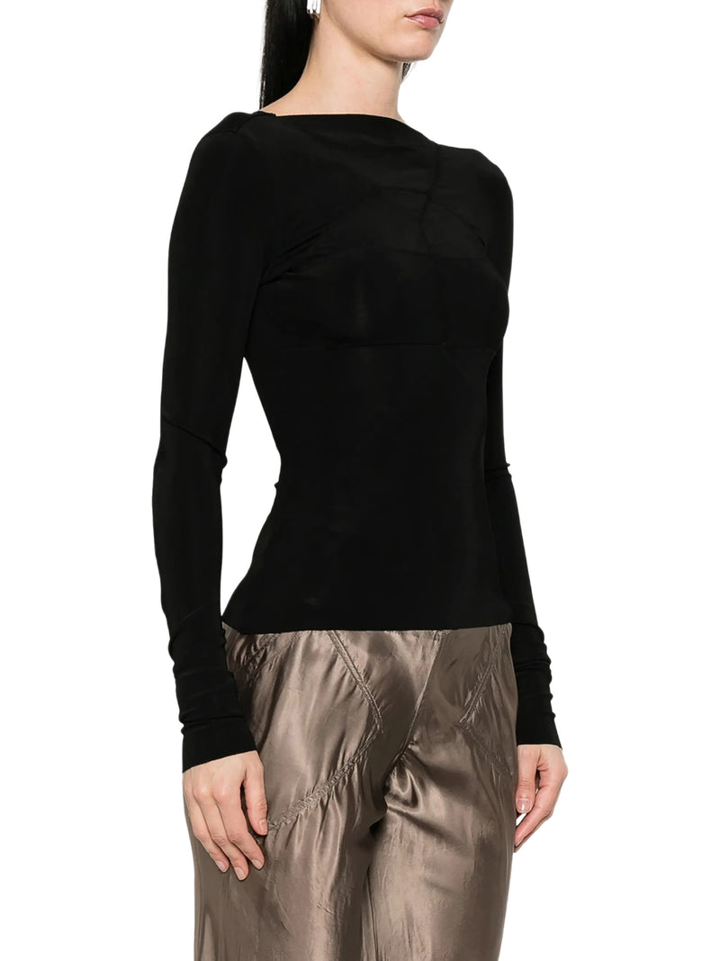 Rick Owens Women Fitted Temple Top With V-Neck Back RICK OWENS