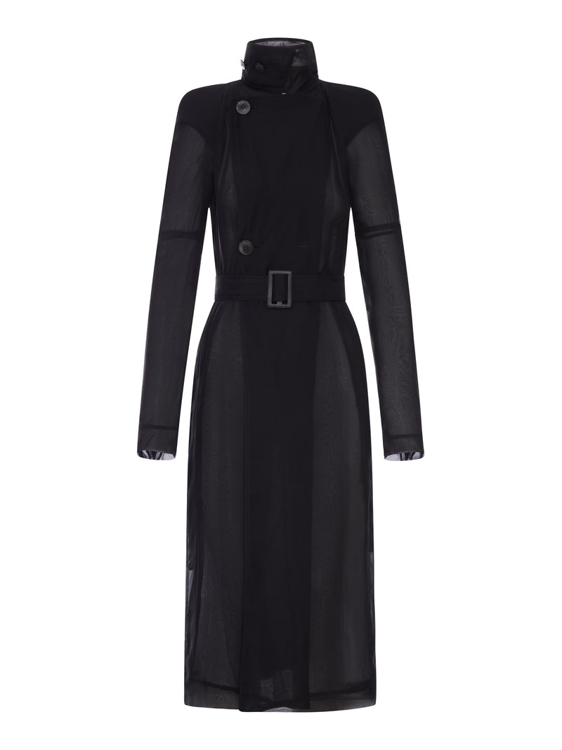 Rick Owens Women Maria Trench Coat In Transparent Organza With Belt RICK OWENS