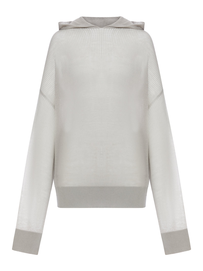 Rick Owens Women Semi-Transparent Knit Sweatshirt With Hood RICK OWENS