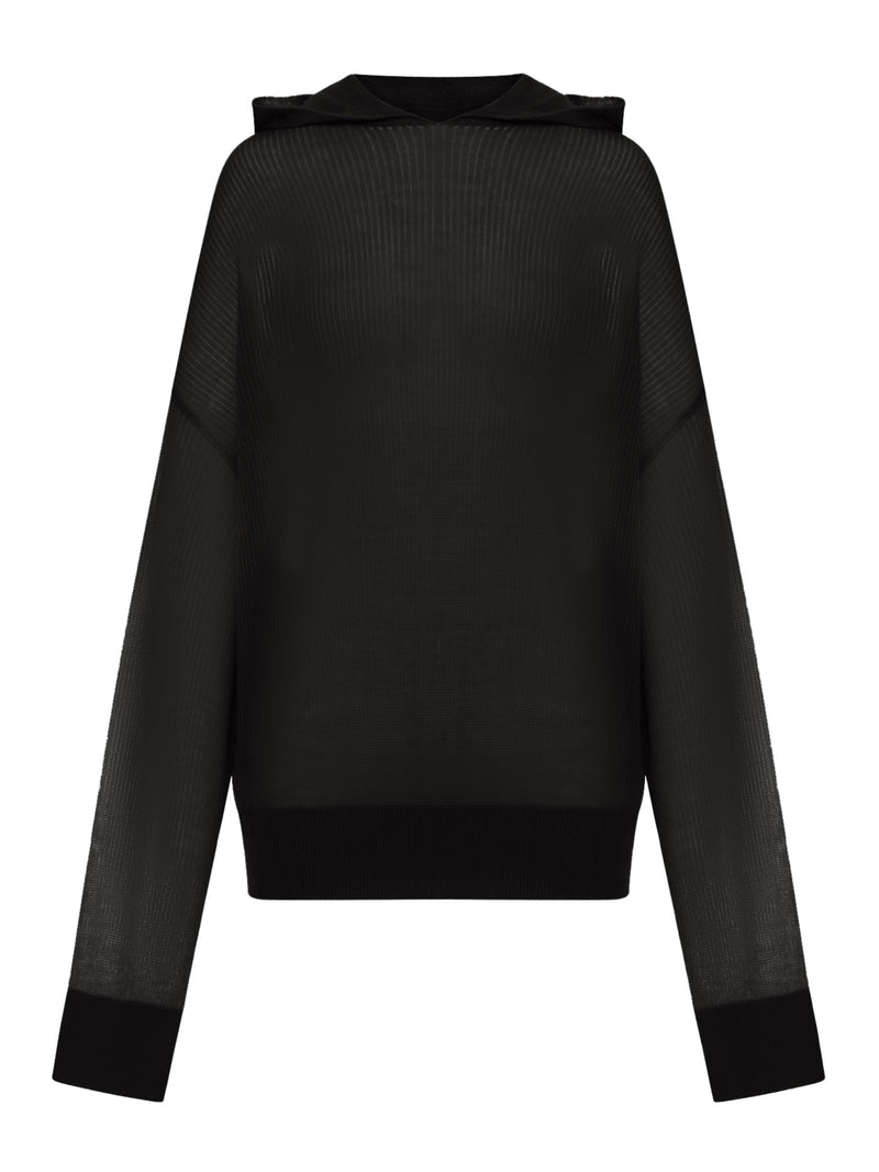 Rick Owens Women Semi-Transparent Knit Sweatshirt With Hood RICK OWENS