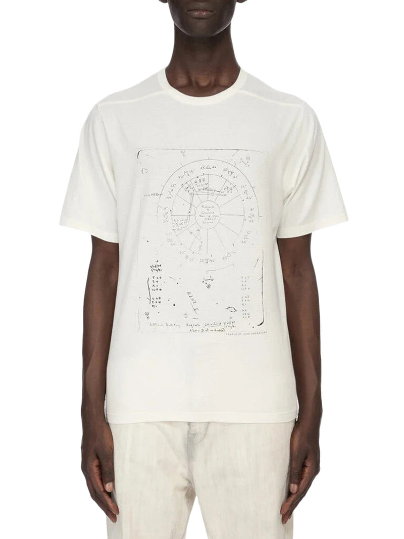 Rick Owens Men Brad T Crew Neck Cotton T-Shirt With Print RICK OWENS