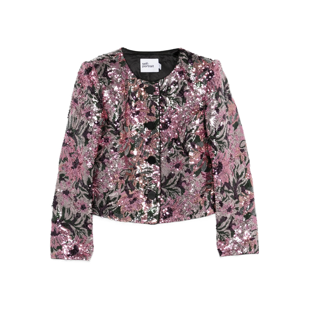 Self-Portrait Pink Jackets - Cropped Jackets Women SELF-PORTRAIT