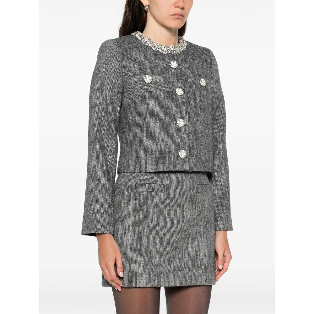 Self-Portrait Grey Jackets - Cropped Jackets Women SELF-PORTRAIT