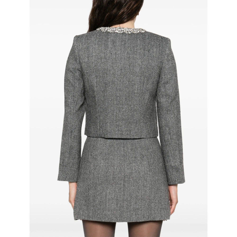 Self-Portrait Grey Jackets - Cropped Jackets Women SELF-PORTRAIT