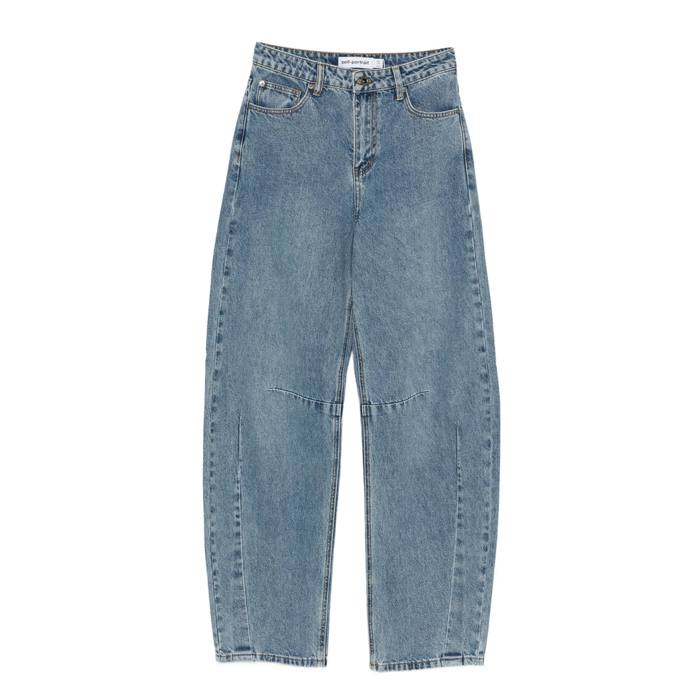 Self-Portrait Blue Denim - Wide-Leg Jeans Women SELF-PORTRAIT