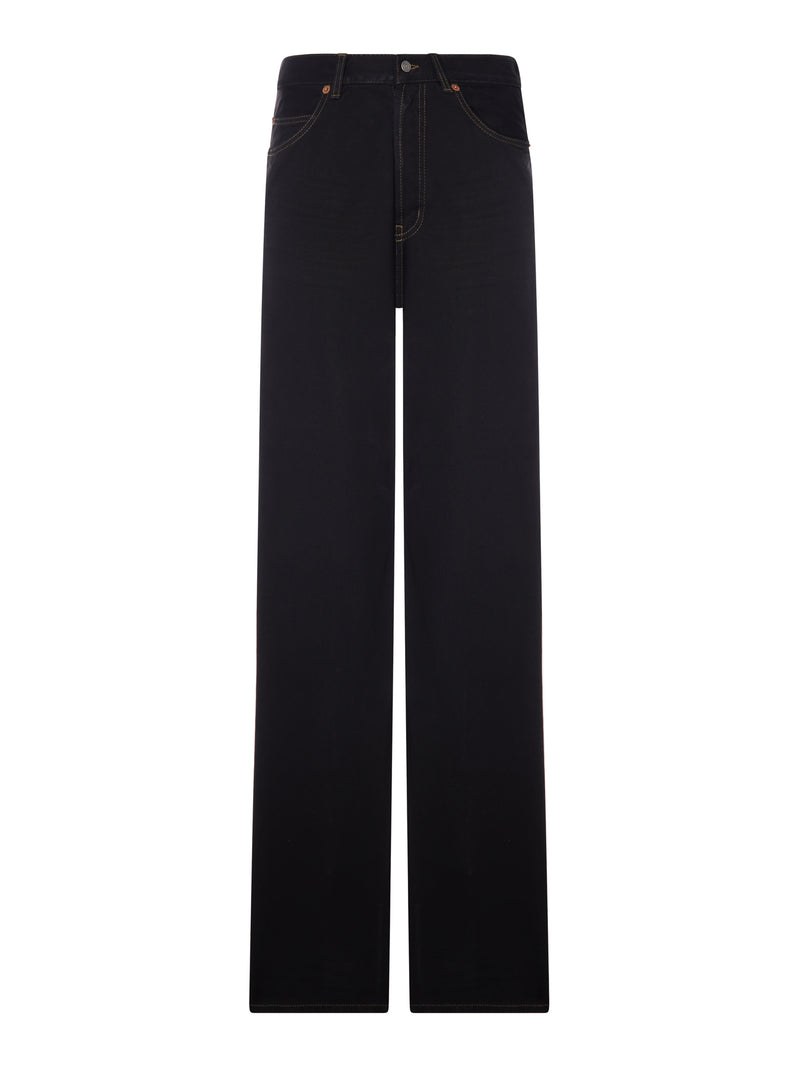 Saint Laurent Women Wide Leg High Waist Denim Jeans SAINT LAURENT