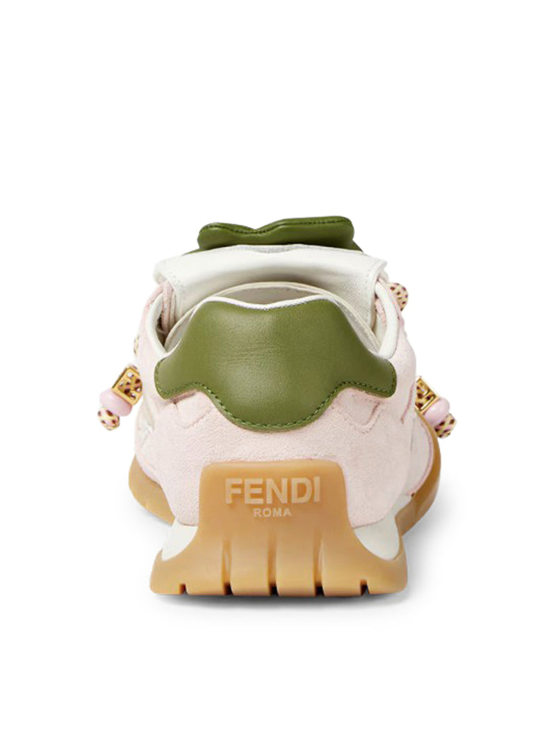 Fendi Women Fendi Wave Pulse Low Top In Pink Fabric And Suede FENDI
