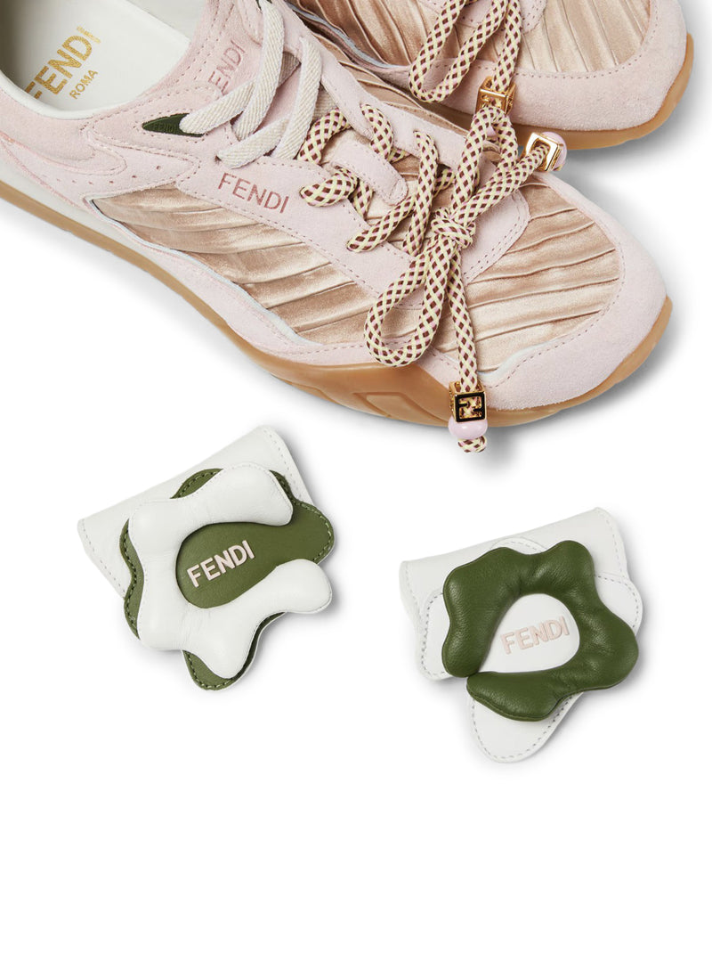 Fendi Women Fendi Wave Pulse Low Top In Pink Fabric And Suede FENDI