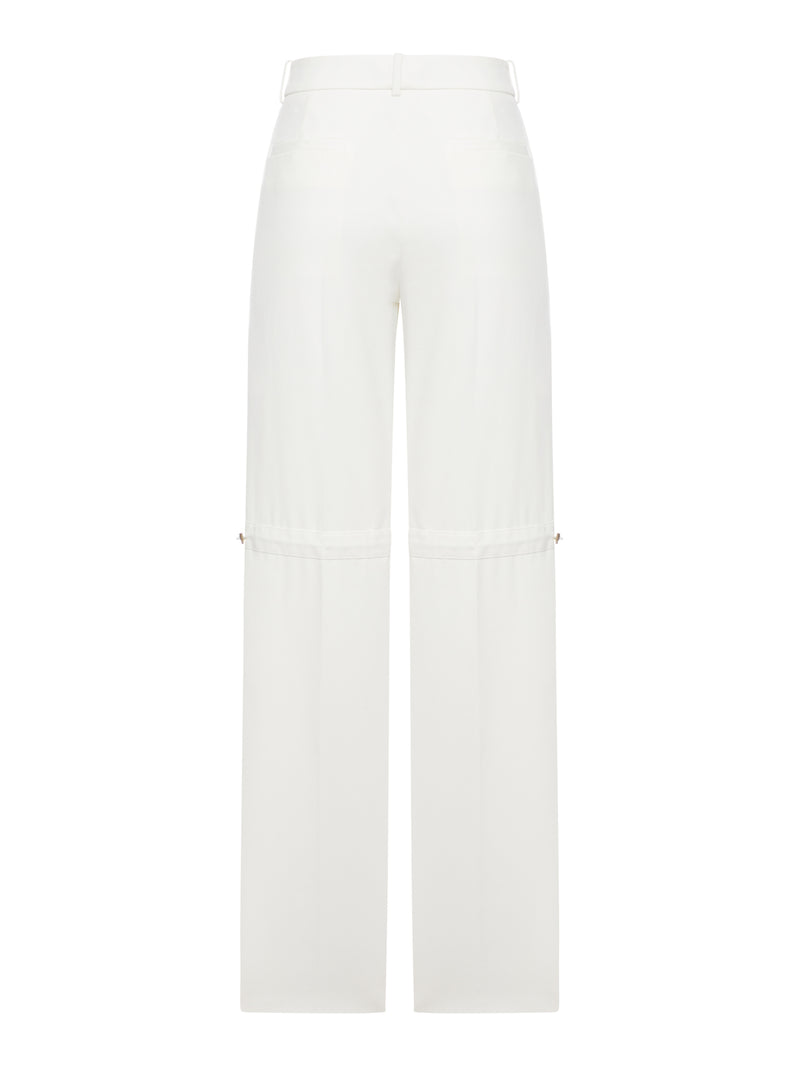 Fendi Women Wide Leg Pants In Fluid Cotton FENDI