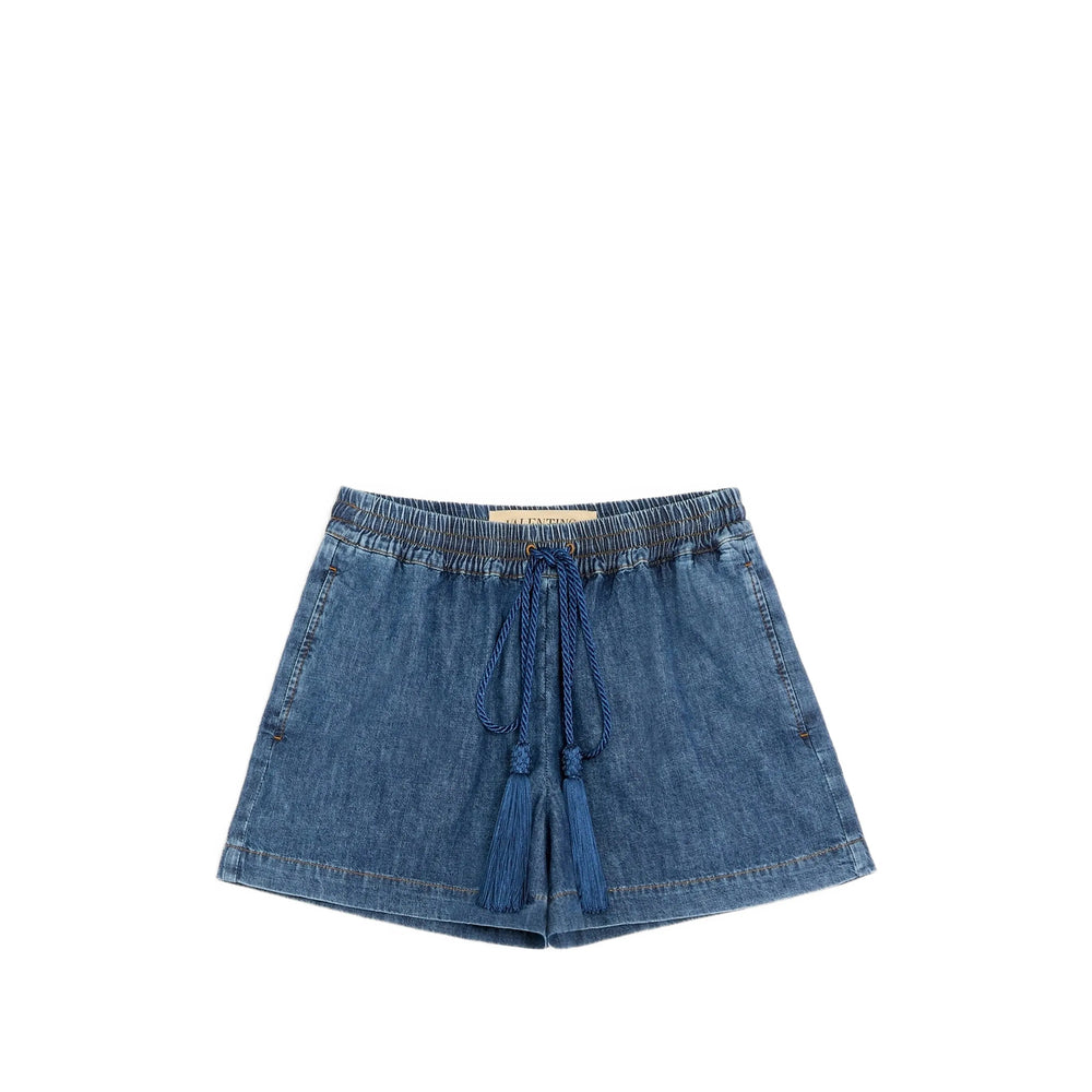 Valentino Blue Shorts - Mini Shorts Women VALENTINO