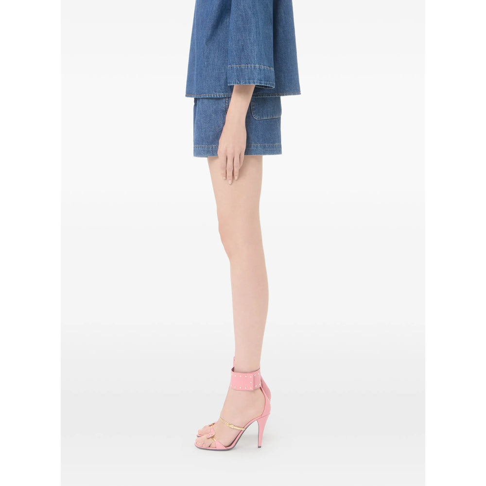 Valentino Blue Shorts - Mini Shorts Women VALENTINO