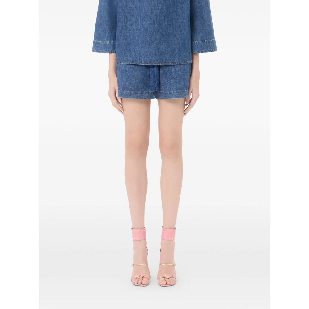 Valentino Blue Shorts - Mini Shorts Women VALENTINO