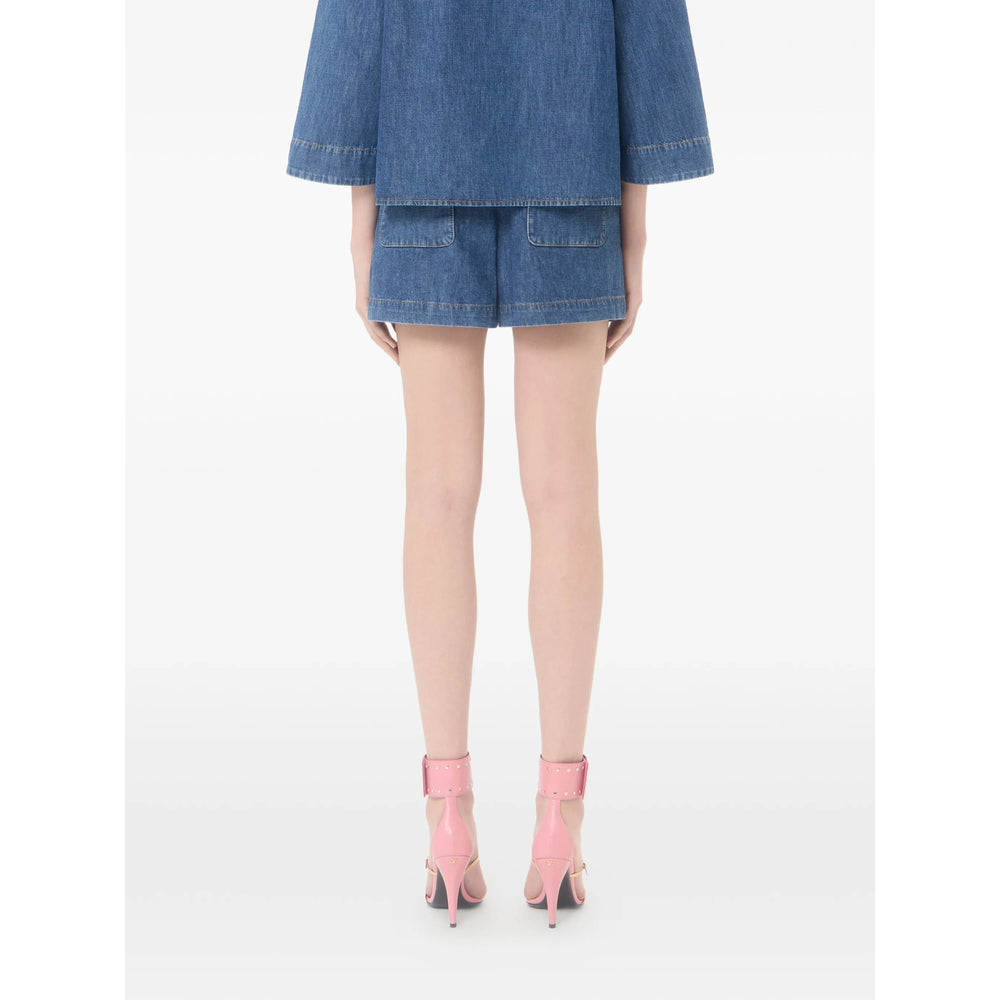 Valentino Blue Shorts - Mini Shorts Women VALENTINO