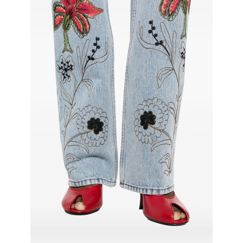 Valentino Blue Denim - Straight-Leg Jeans Women Women VALENTINO