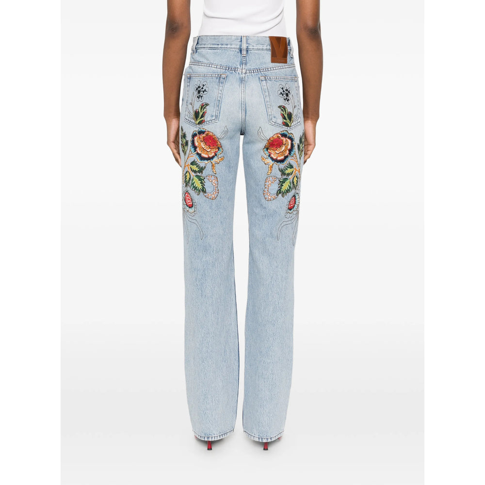 Valentino Blue Denim - Straight-Leg Jeans Women VALENTINO
