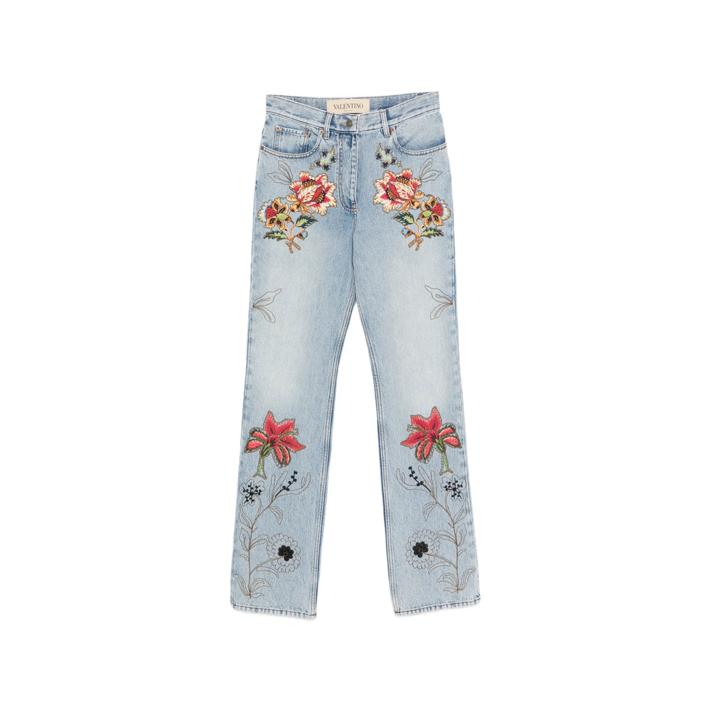 Valentino Blue Denim - Straight-Leg Jeans Women VALENTINO