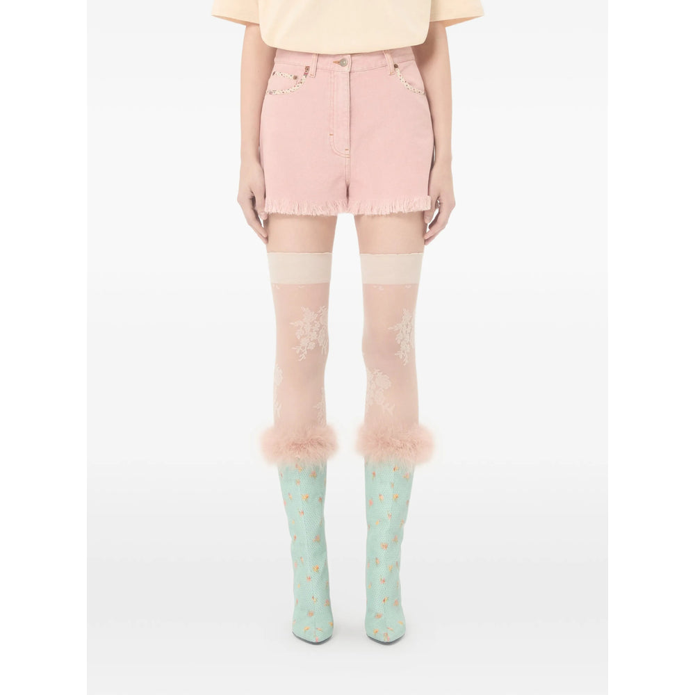 Valentino Pink Denim - Denim Shorts Women VALENTINO