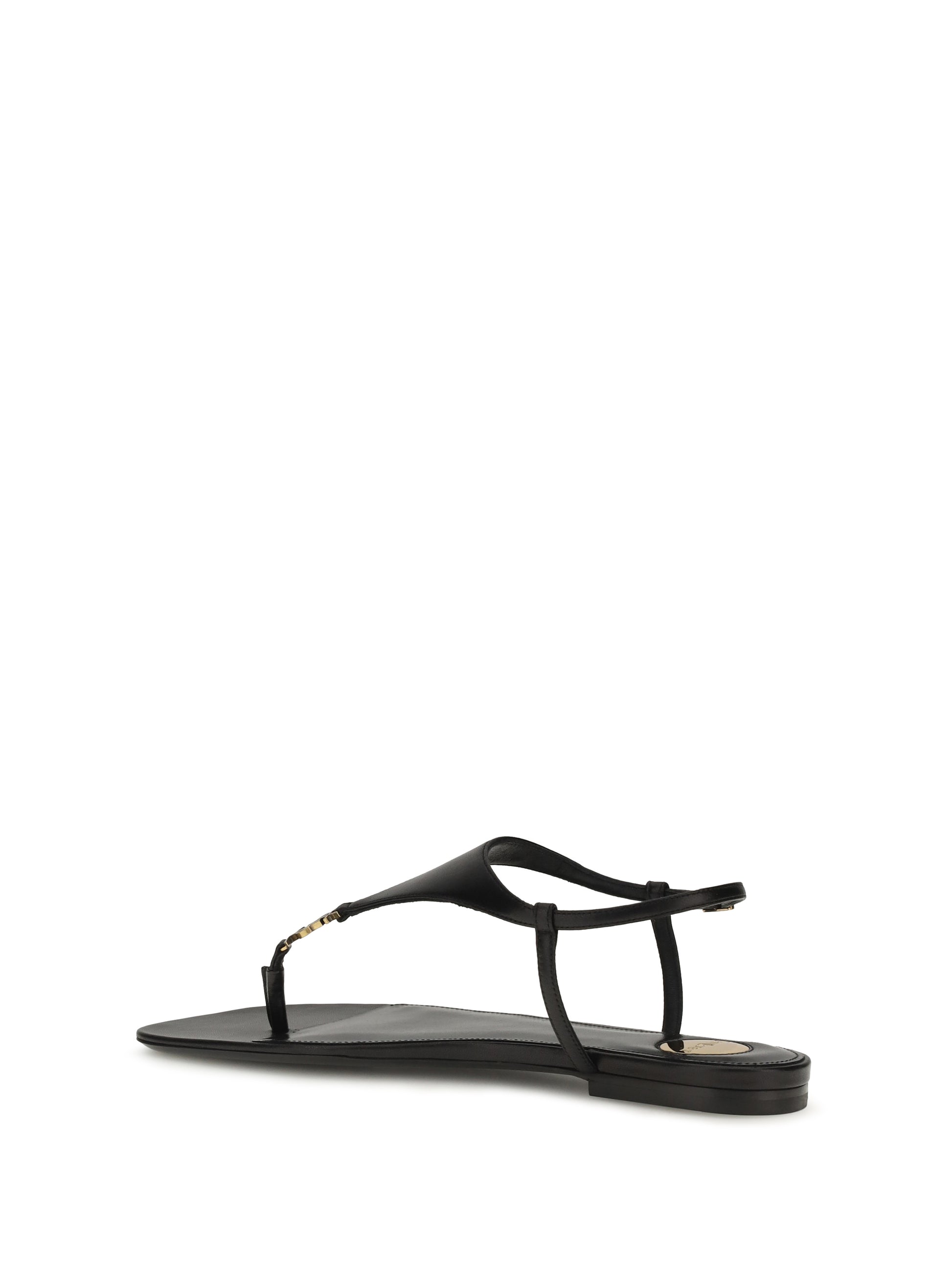 Saint Laurent Women Cassandre Leather Sandals SAINT LAURENT