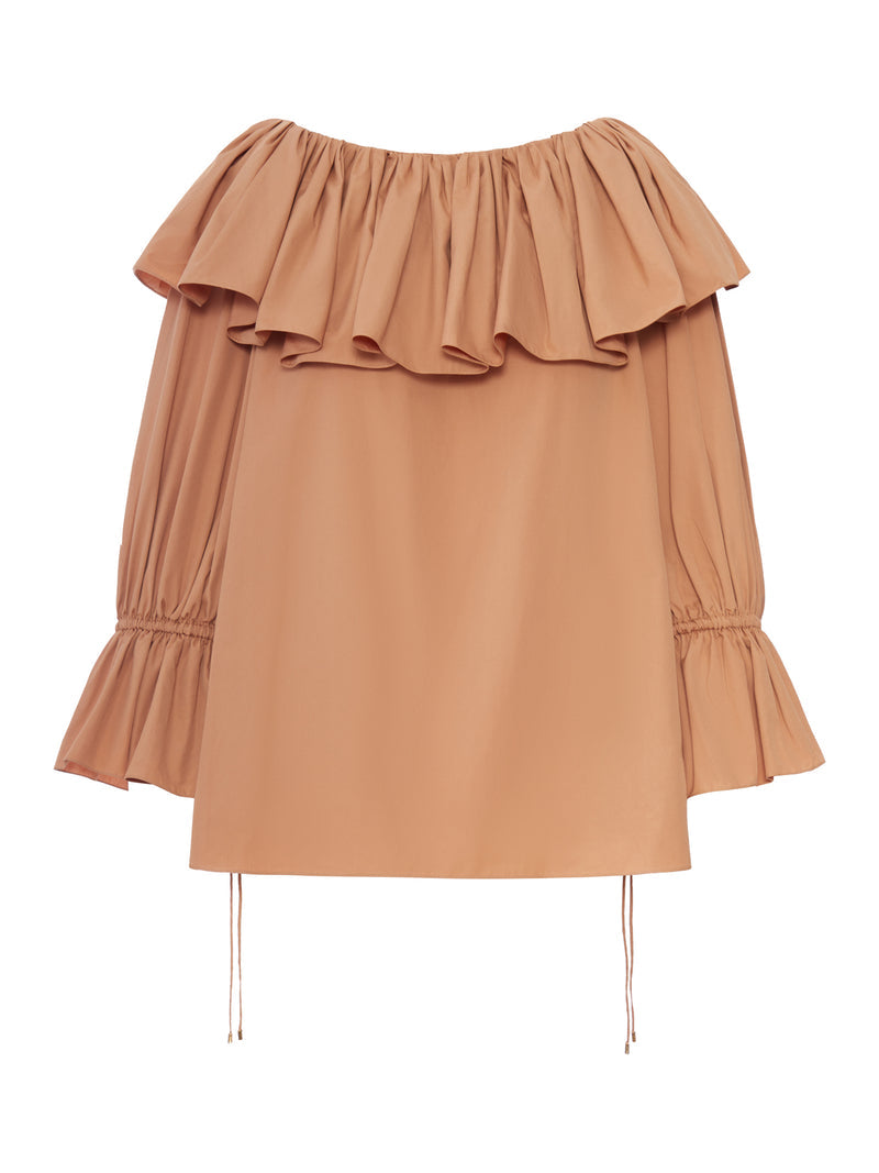 Chloe` Women Cotton Blouse With Ruffles CHLOE