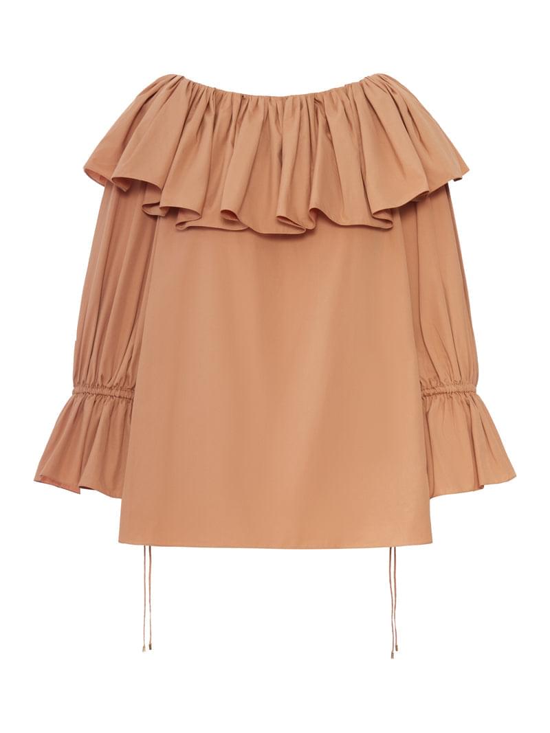 Chloe` Women Cotton Blouse With Ruffles CHLOE