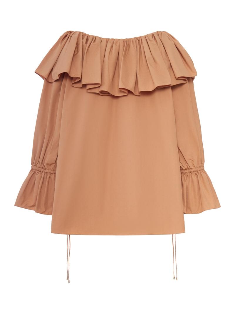 Chloe` Women Cotton Blouse With Ruffles CHLOE