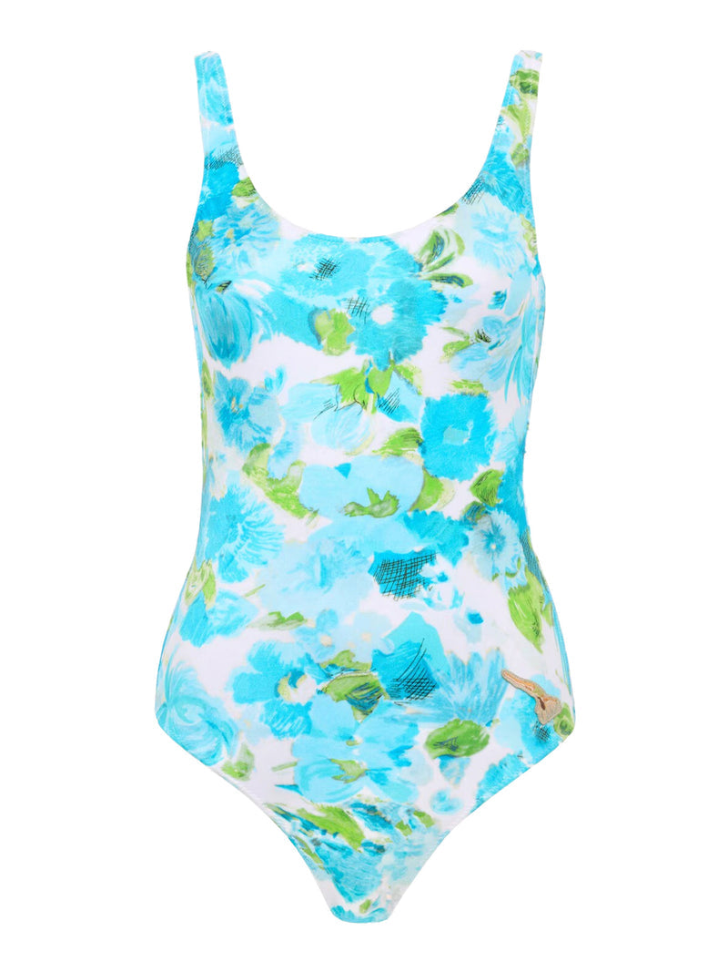 Chloe` Women One-Piece Swimsuit With Aquatic Flower Print CHLOE