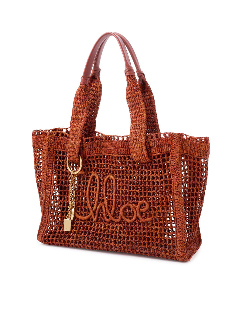 Chloe` Women East-West Summer Banana Tote Bag In Raffia CHLOE