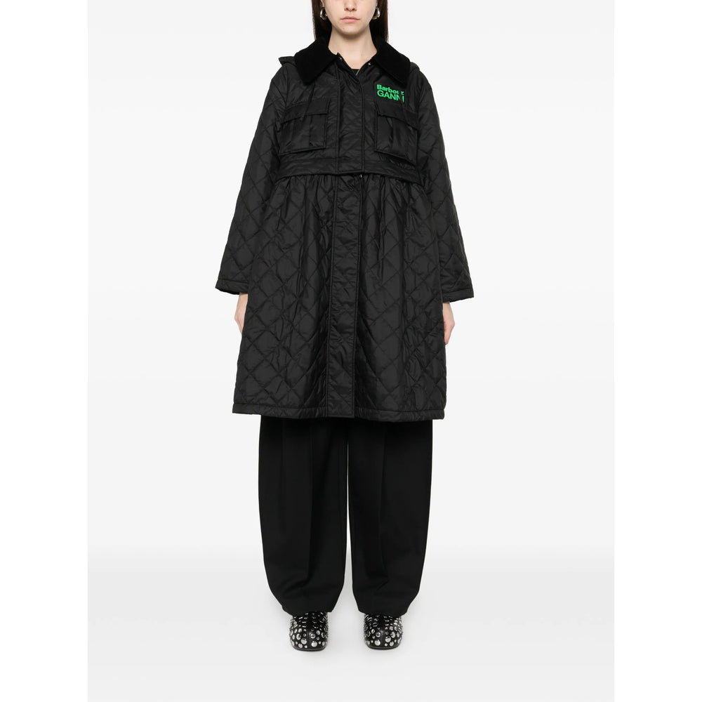 Barbour X Ganni Black Coats - Parka Coats Women BARBOUR X GANNI