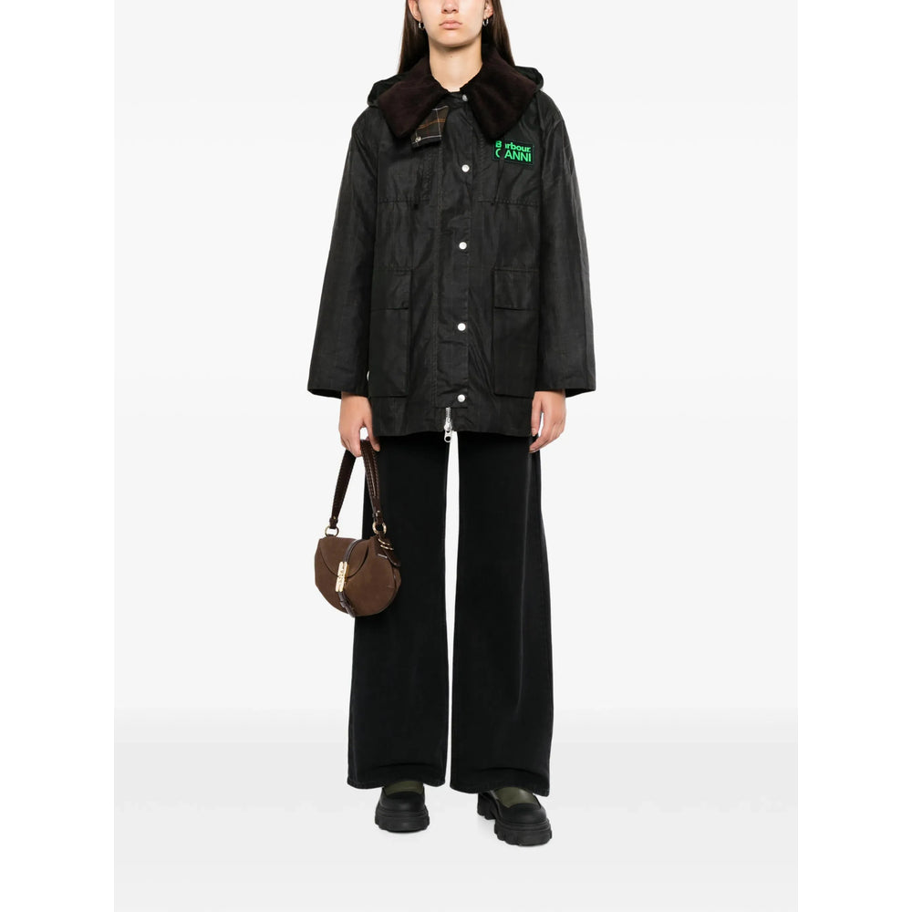 Barbour X Ganni Green Coats - Parka Coats Women BARBOUR X GANNI
